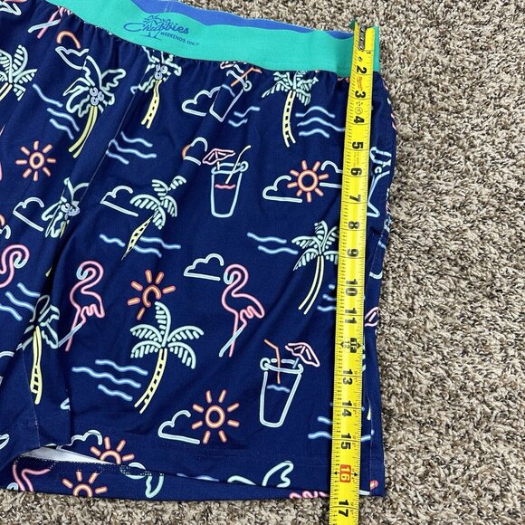 Chubbies Mens Lounge Shorts 5.5" Inseam Blue Neon Cocktail Print Beach Sz XXL - Picture 11 of 11